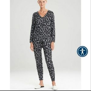 Natori  two piece Ombre Leopard Printed Mirage Jogger Pants and top set